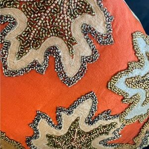 Elegant Beaded Decorative Pillow